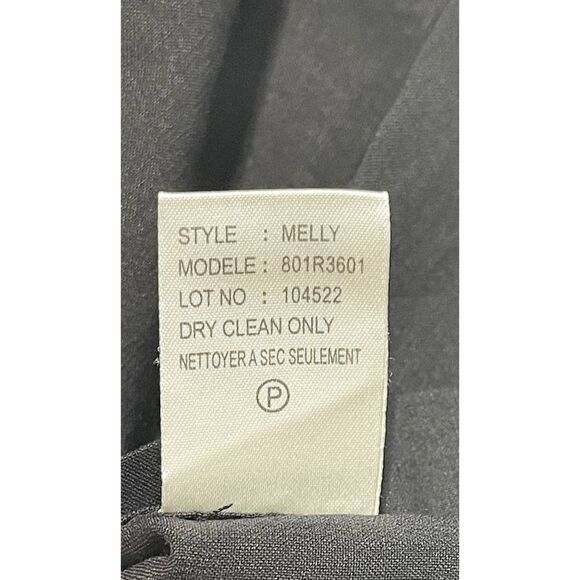 Theory Melly Linen Blend One‎ Shoulder Ruched Cocktail Mini Dress Black Size 4 - Picture 8 of 13